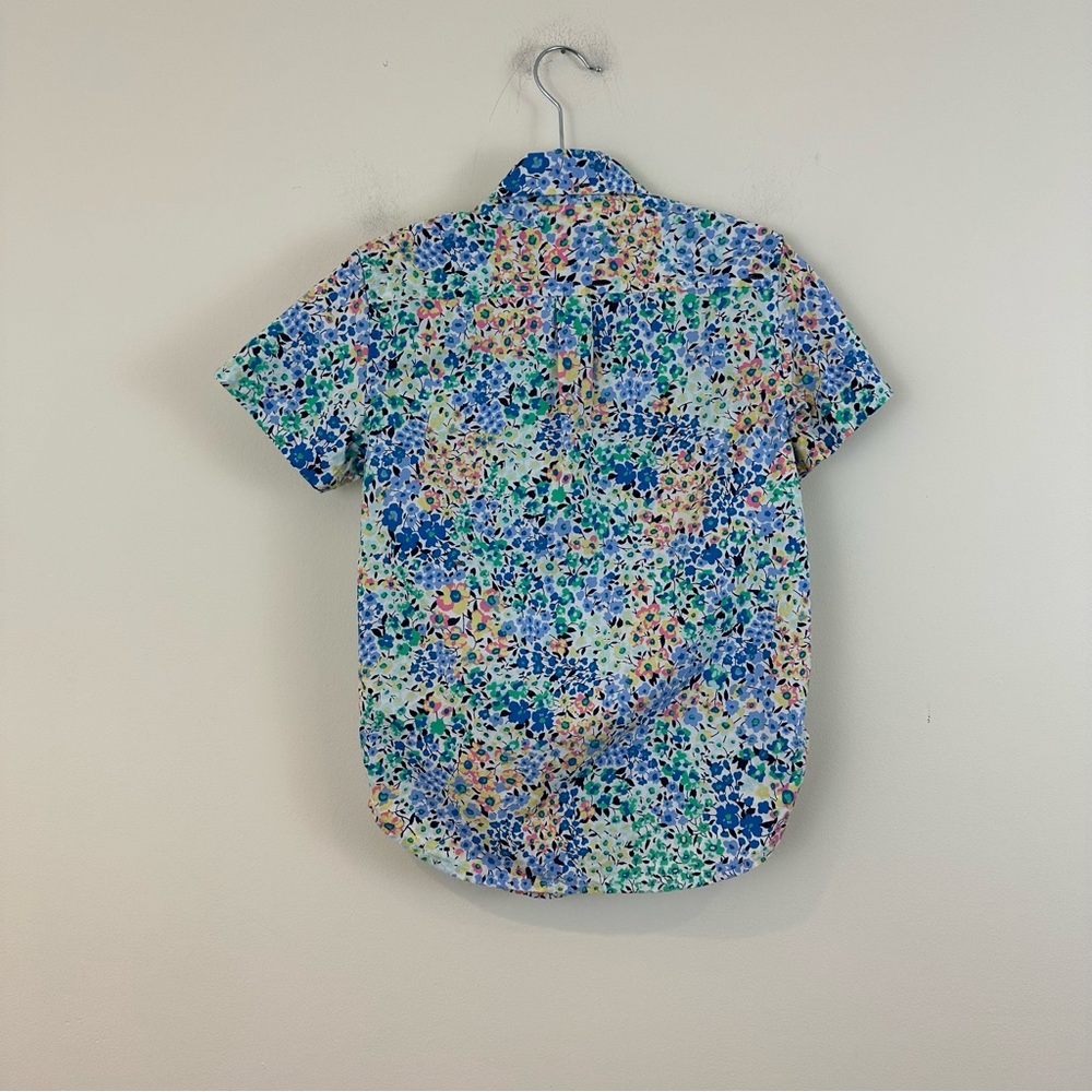 Crewcuts Colorful Floral Short Sleeve Button Up Size 6-7 Boys - Picture 4 of 4
